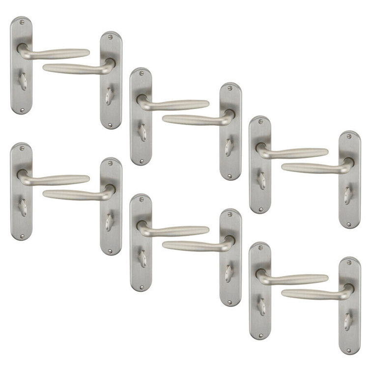 Urfic 6x Urfic Rouen Metal Lever Latch Door Handles Set Rose Internal